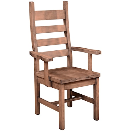 Rustic Ladder Back Arm Chair