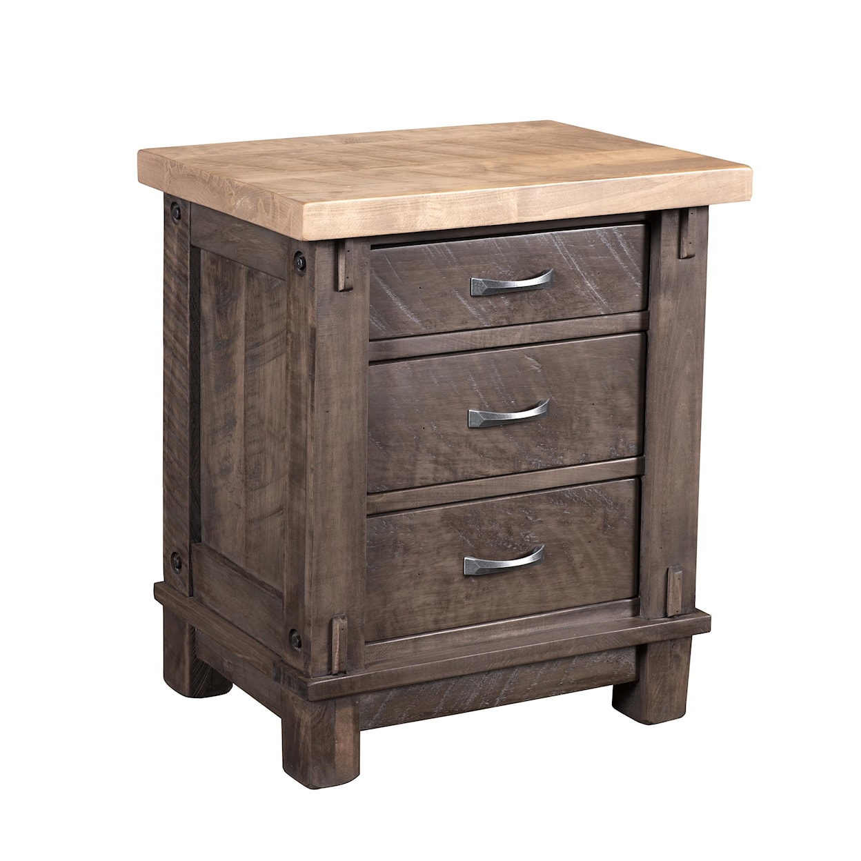 Wayside Custom Furniture Timber Bedroom 3 Drawer Nightstand