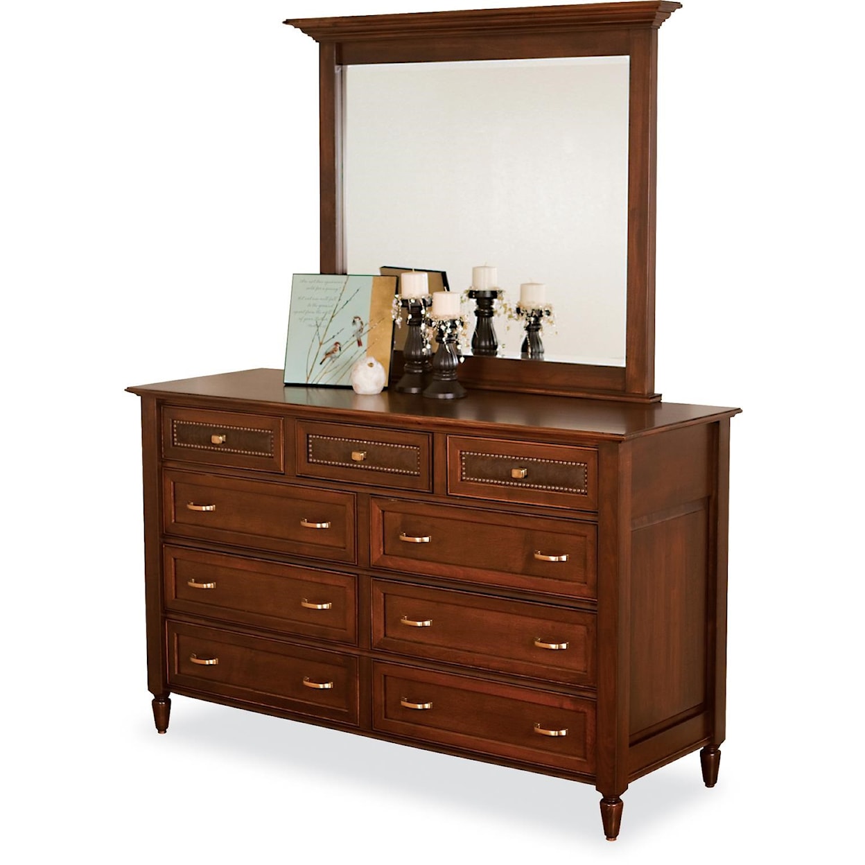 Wayside Custom Furniture Stonebriar 9 Drawer Dresser & Mirror