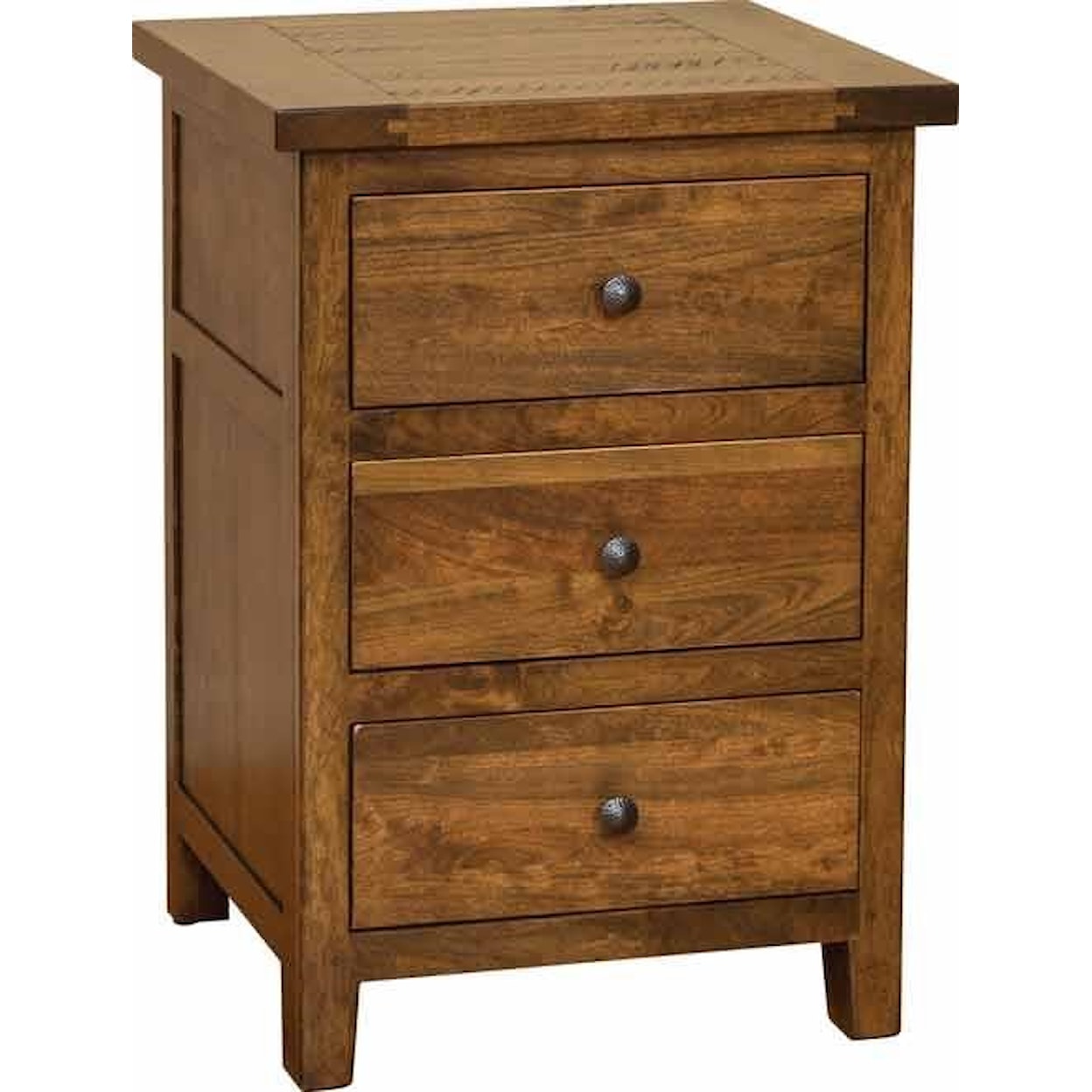 Wayside Custom Furniture Timber Mill 3 Drawer Nightstand