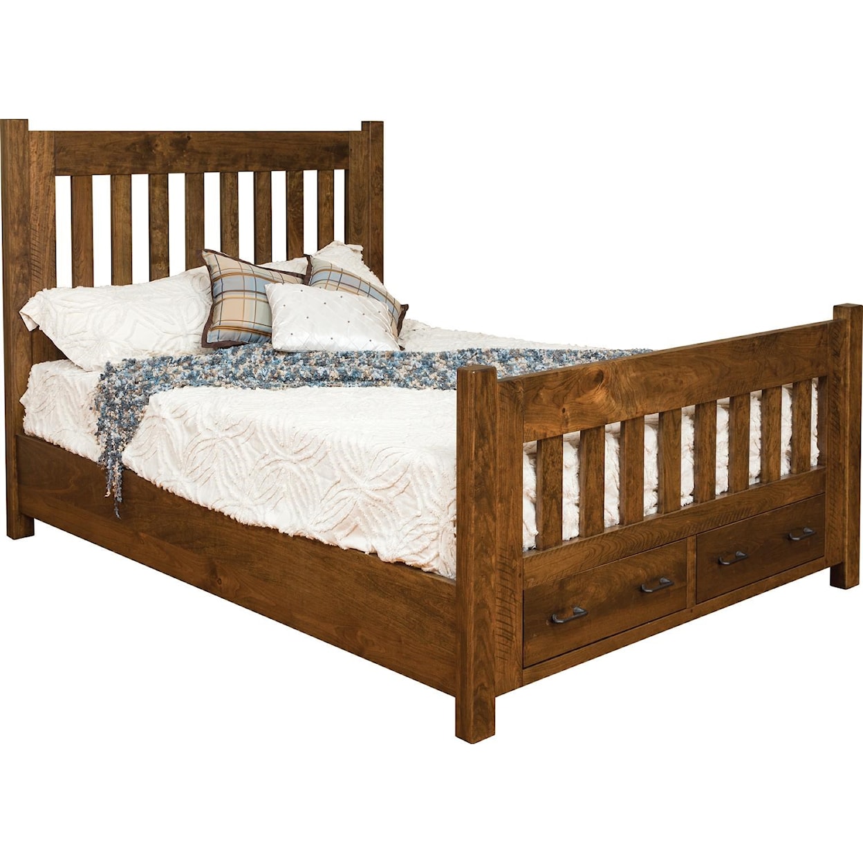 Wayside Custom Furniture Timber Mill Queen Bed With Footboard Storage
