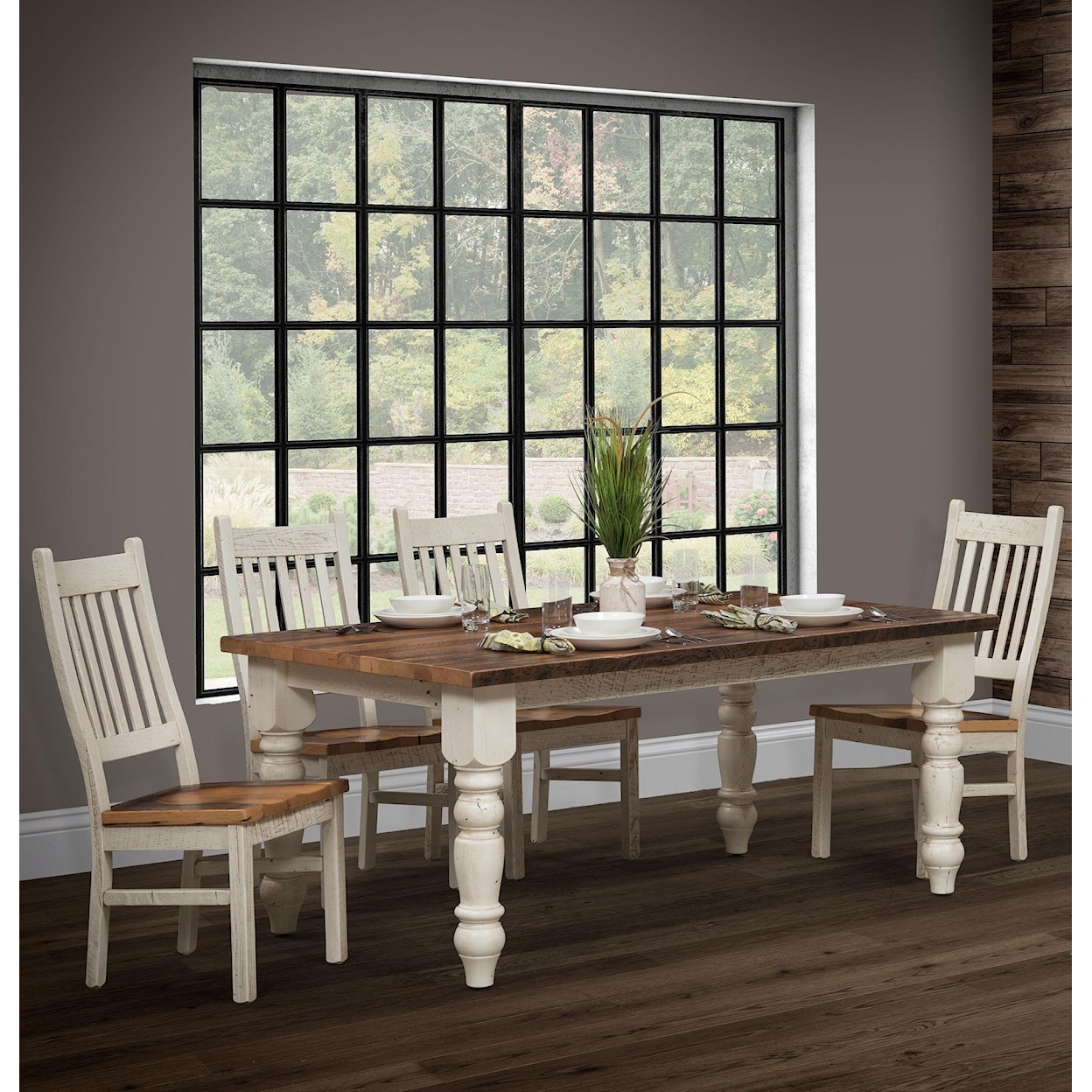 Urban Barnwood Furniture Farmhouse 5pc Dining Group