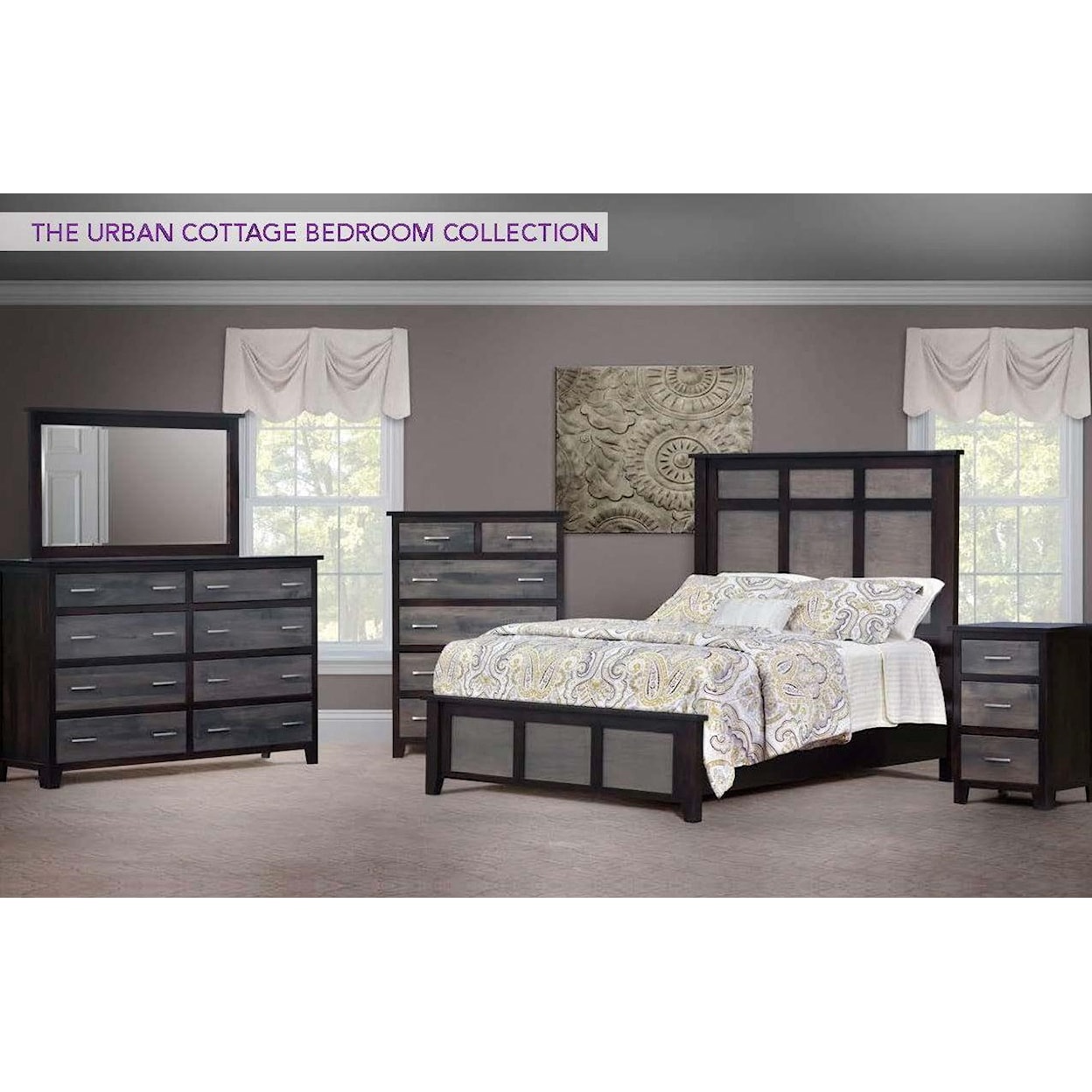 Wayside Custom Furniture Urban Cottage 5pc Queen Bedroom Group