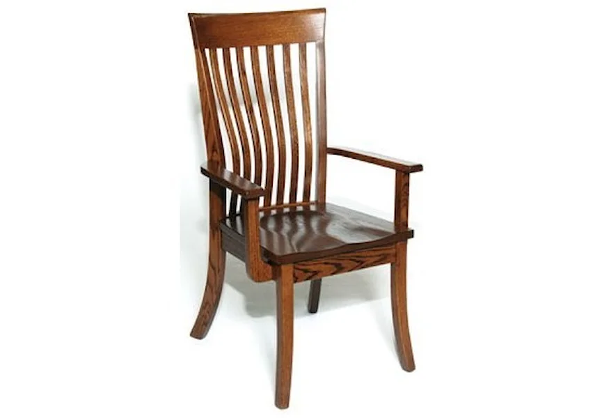 Custom Amish Dining Christy Arm Chair by Weaver Woodcraft at Saugerties Furniture Mart