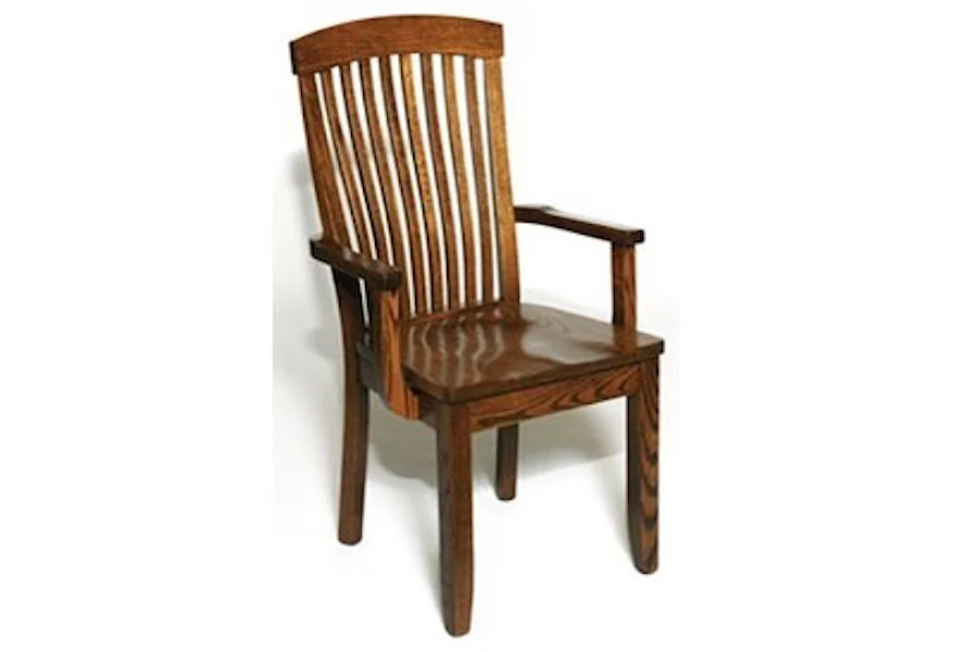 Custom Amish Dining Empire Arm Chair by Weaver Woodcraft at Saugerties Furniture Mart