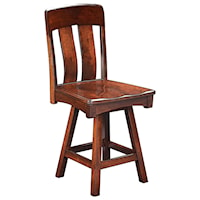 Customizable 24" Solid Wood Swivel Counter Stool