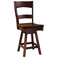 Customizable 24" Solid Wood Swivel Counter Stool