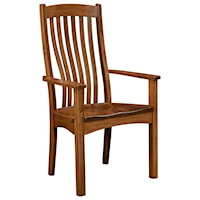 Customizable Solid Wood Dining Arm Chair