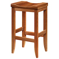 Customizable 24" Solid Wood Stationary Counter Stool