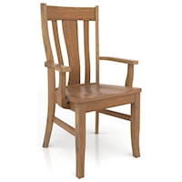 Customizable Solid Wood Dining Arm Chair