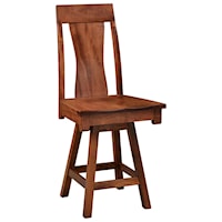 Customizable 24" Solid Wood Swivel Counter Stool