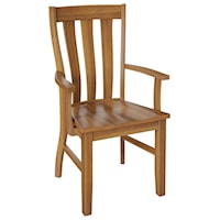 Customizable Solid Wood Dining Arm Chair