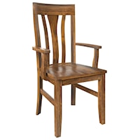 Customizable Solid Wood Dining Arm Chair