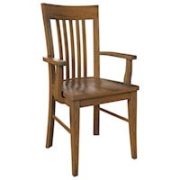 Customizable Solid Wood Dining Arm Chair