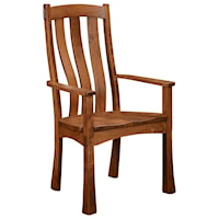 Customizable Solid Wood Dining Arm Chair