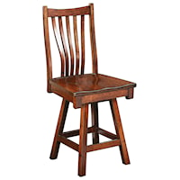 Customizable 24" Solid Wood Swivel Counter Stool