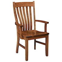 Customizable Solid Wood Dining Arm Chair