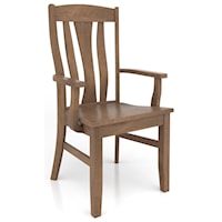 Customizable Solid Wood Dining Arm Chair