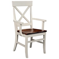 Customizable Solid Wood Dining Arm Chair