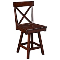 Customizable 24" Solid Wood Swivel Counter Stool