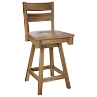 Customizable 24" Solid Wood Swivel Counter Stool