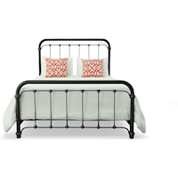 Complete Queen Braden Bed with Metal Profile Rails in Aged Iron Finish