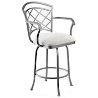 30" Boston Bar Height Swivel Stool with Arms