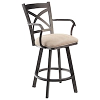 26" Edmonton Counter Height Swivel Stool with Arms
