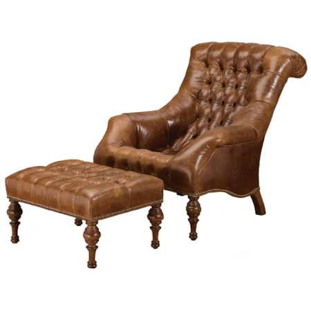 Upholstered Chair and Ottoman