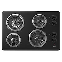 30" Electric Cooktop with 4 Coil Elements and Dishwasher-Safe Knobs