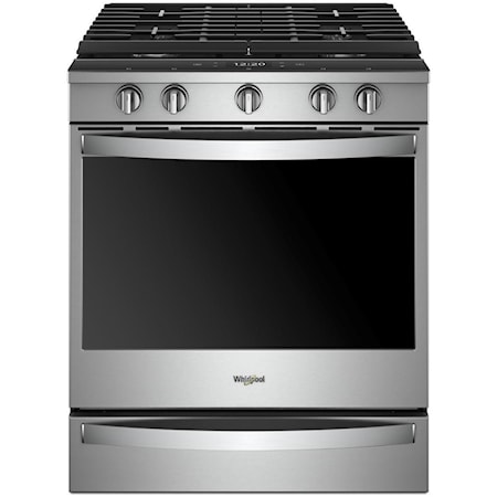 5.8 Cu. Ft. Smart Slide-in Gas Range with EZ-2-Lift™ Hinged Cast-iron Grates
