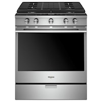 5.8 Cu. Ft. Smart Contemporary Handle Slide-in Gas Range with EZ-2-Lift™ Hinged Cast-iron Grates