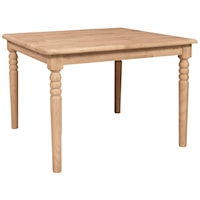 Square Kid's Table with Turned Legs