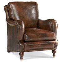 Traditional Leather Chair with Nailheads and Ferrules