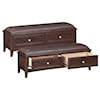 Whittier Wood McKenzie Cafe  2 Drawer Bench