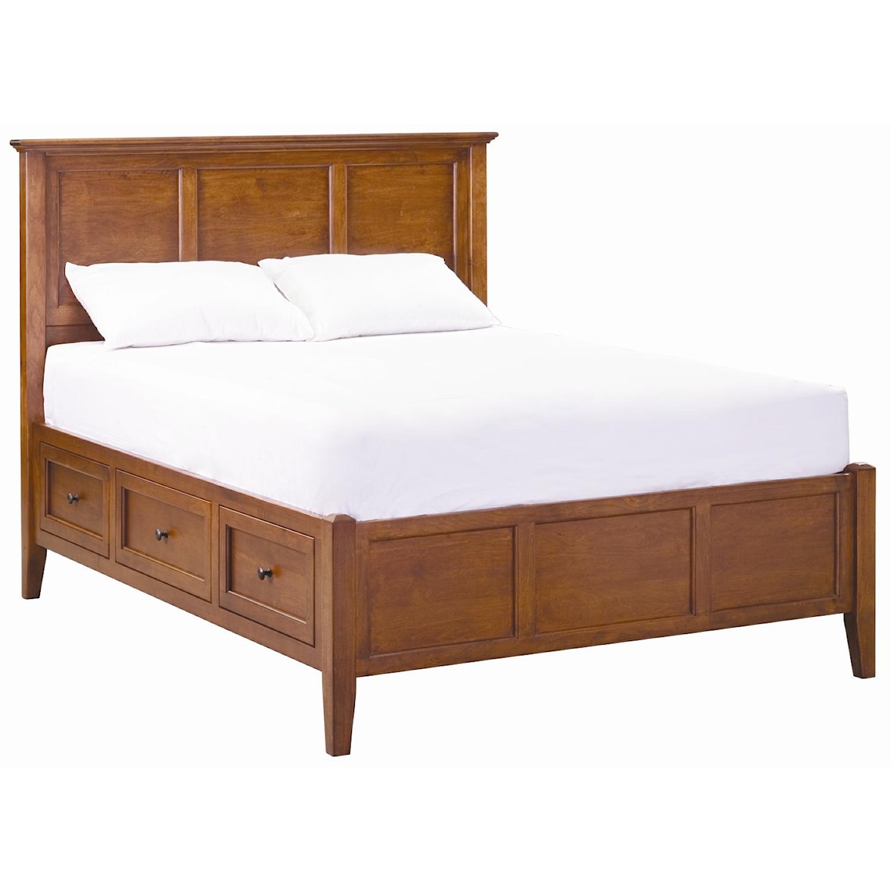 Whittier Wood McKenzie Glazed Cherry Queen Petite Storage Bed