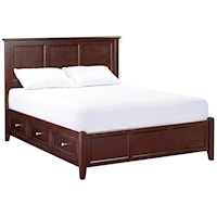 King Size Panel Platform Storage Bed with 6 Drawers