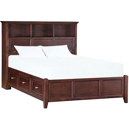 Cal-King Bookcase Storage Bed