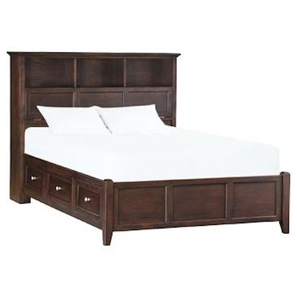 Whittier Wood McKenzie. Queen Bookcase Storage Bed