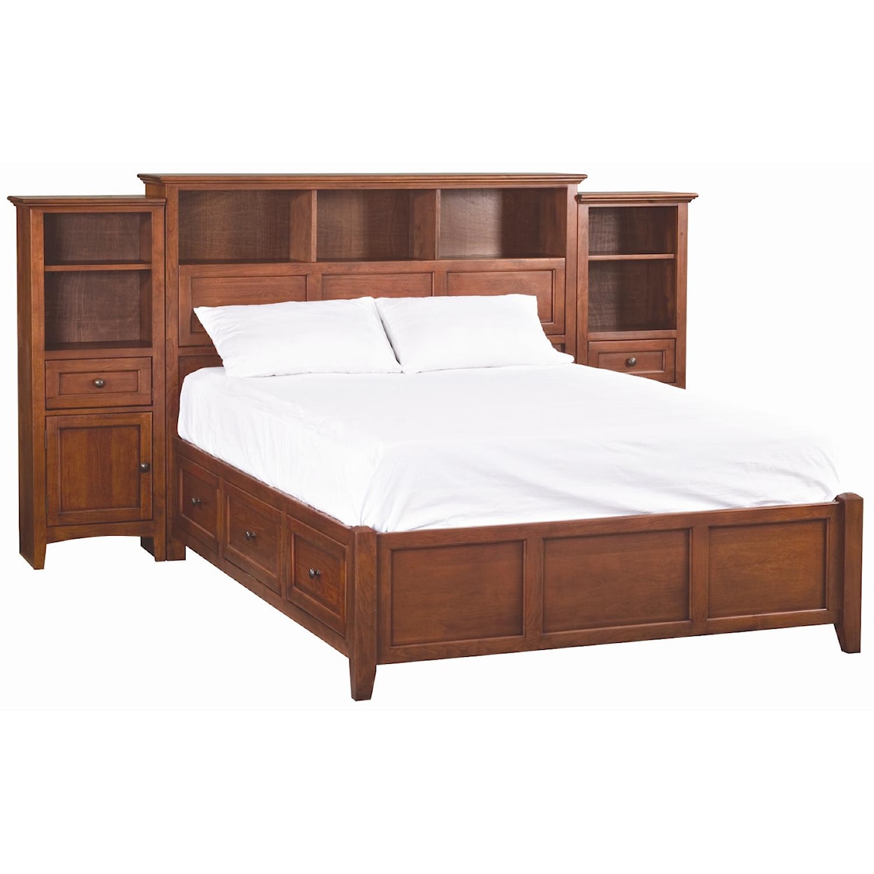 Whittier Wood McKenzie Glazed Cherry King Pier Bed