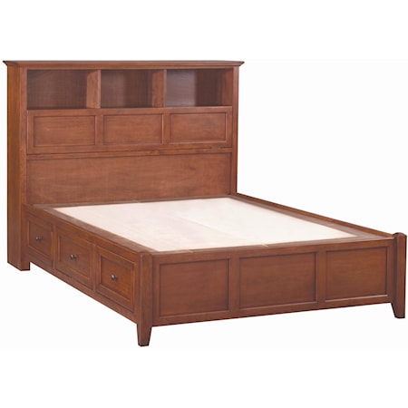 King Bookcase Storage Bed