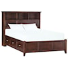 Whittier Wood McKenzie. Queen Bookcase Storage Bed