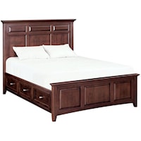 Queen Mantel Storage Bed with 6 Side Storage Drawers