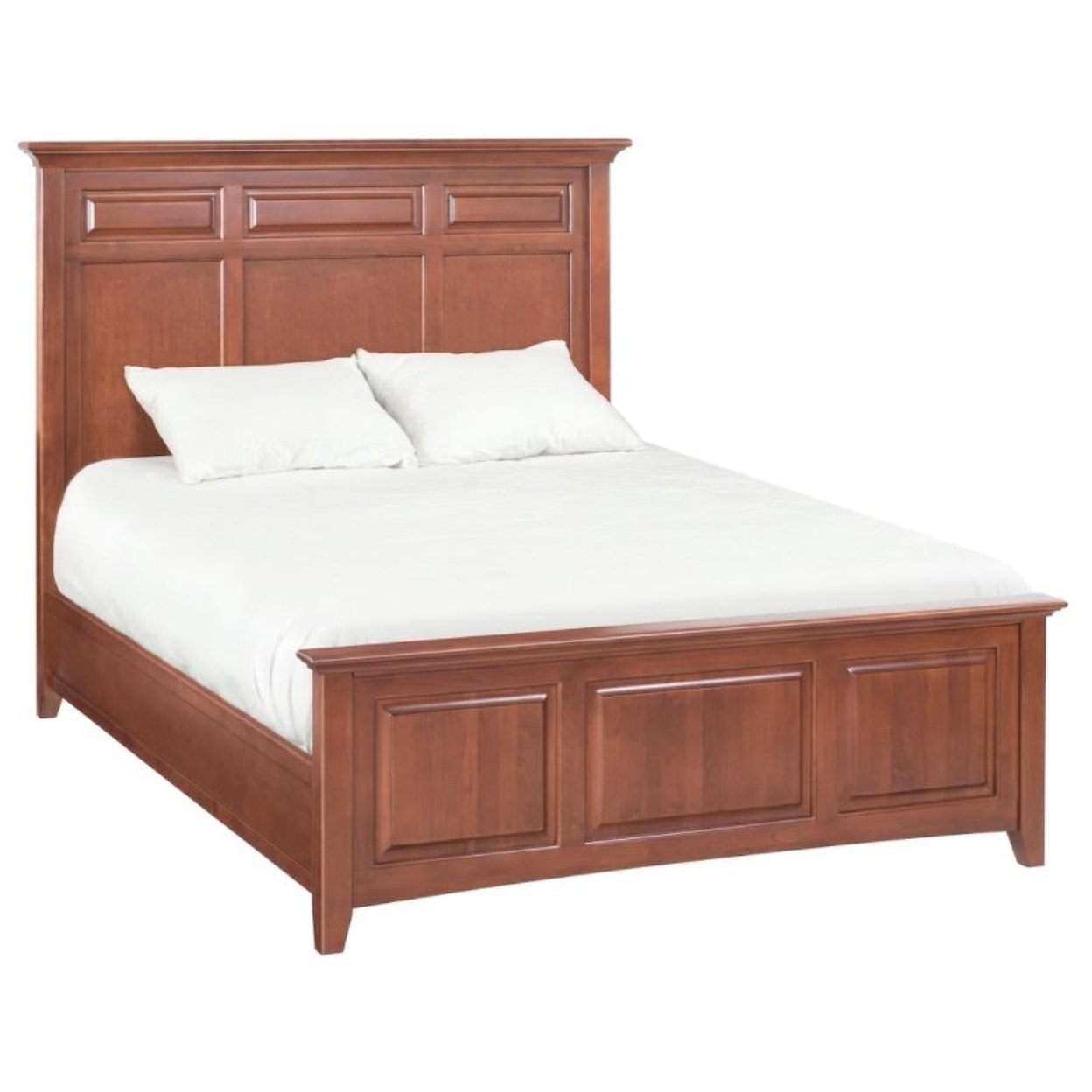 Whittier Wood McKenzie Glazed Cherry Queen Mantel Bed