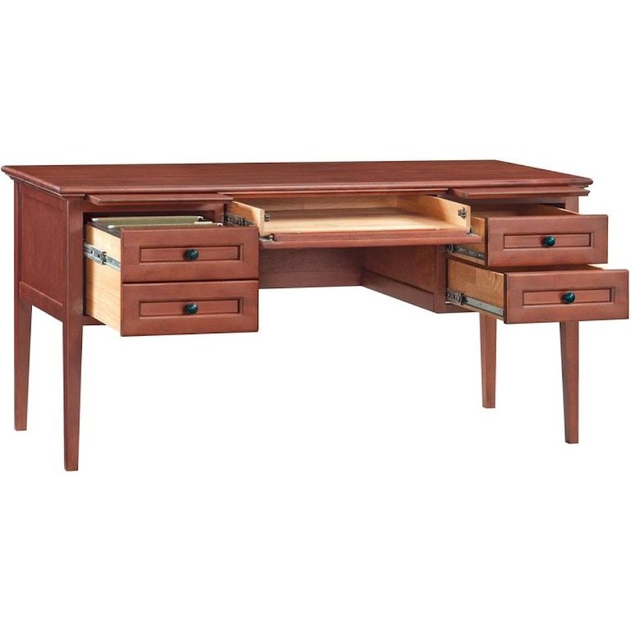 Whittier Wood McKenzie Glazed Cherry 4-Drawer Desk