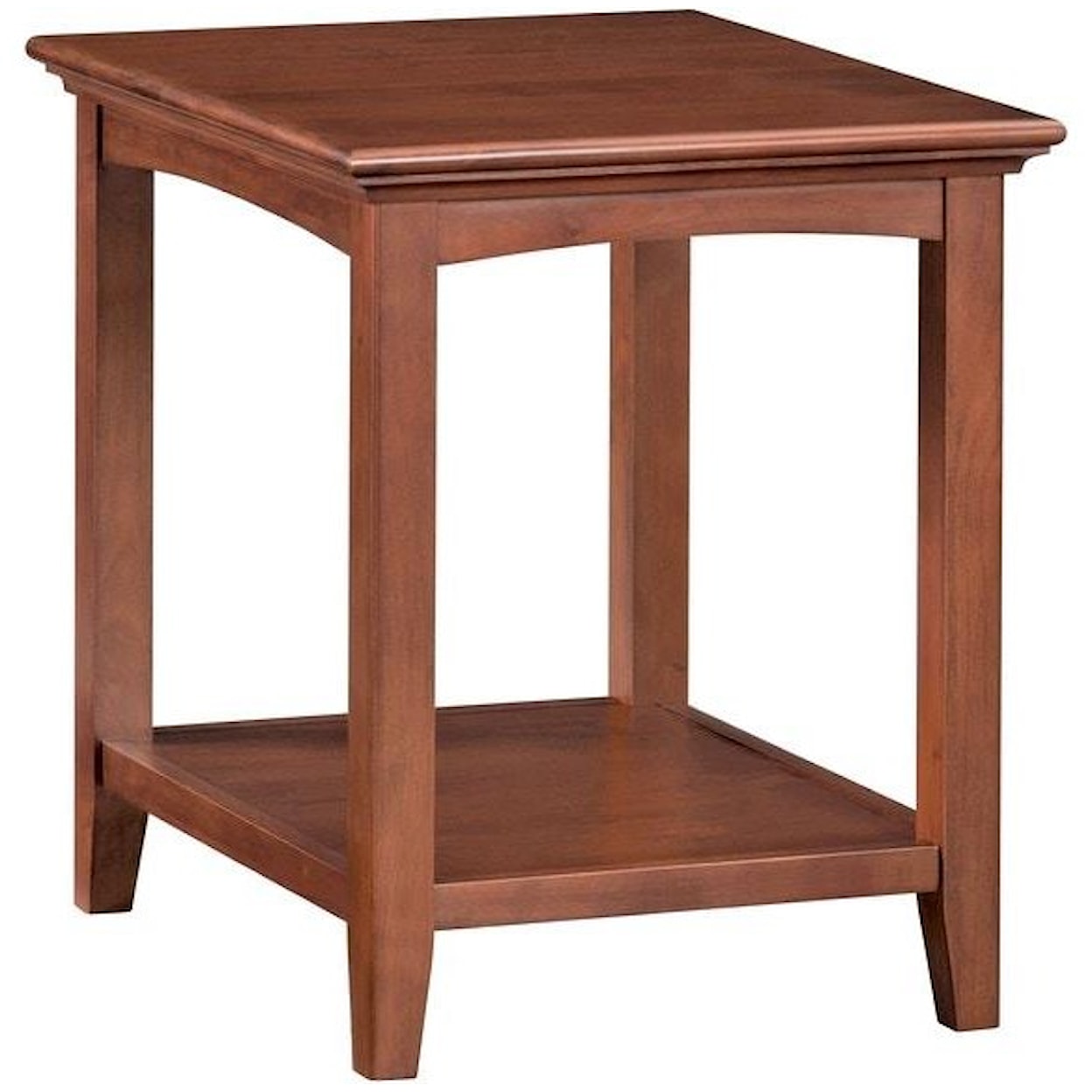Whittier Wood McKenzie Glazed Cherry Rectangular Side Table