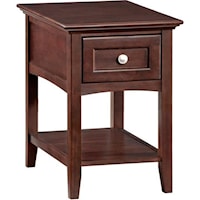 Rectangular Chair Side Table with Shelf and Drawer