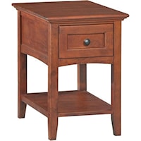 Rectangular Chair Side Table with Shelf and Drawer