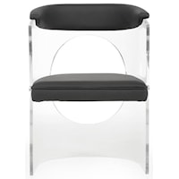 Baran Barrel Back Acylic Chair - Black