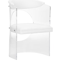 Baran Barrel Back Acylic Chair - White